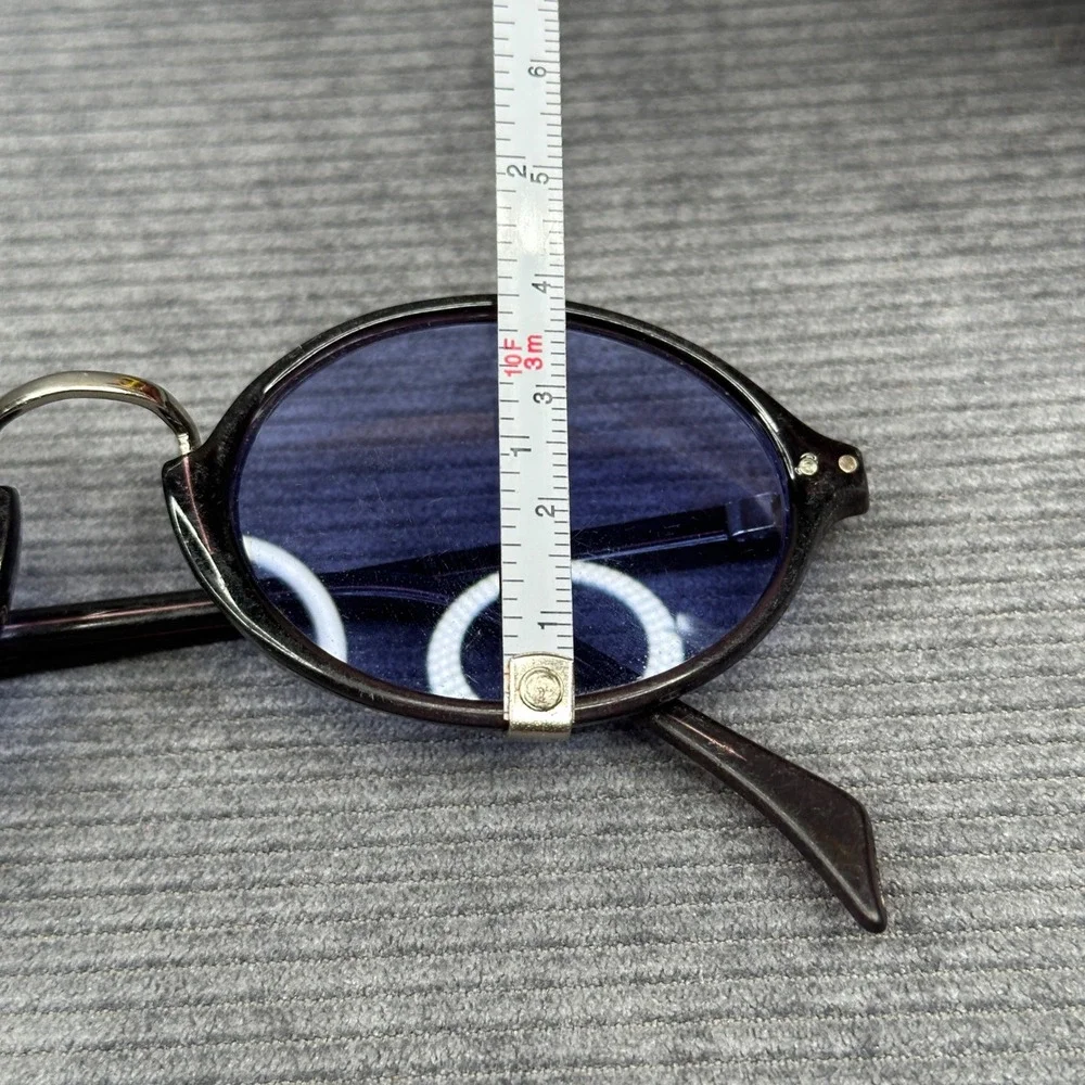 Revlon Vintage Oval Sunglasses Purple Burgundy Frame Blue Tint Lenses Retro 90s